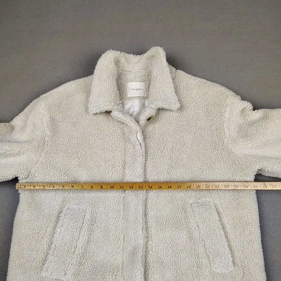 Lucky Brand Sherpa Teddy Jacket Women XL White Soft Button Up Quilted Liner Cozy - Picture 3 of 9